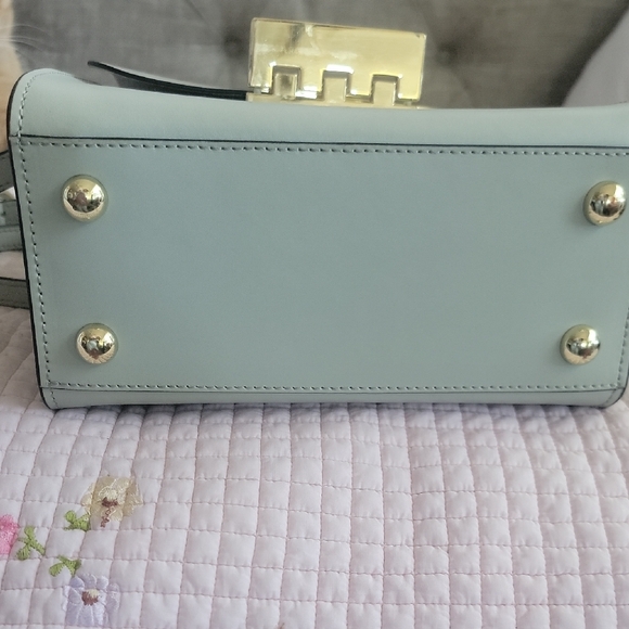 Zac Posen Mint Top-Handle Satchel Handbag with Gold Hardware - Picture 9 of 16